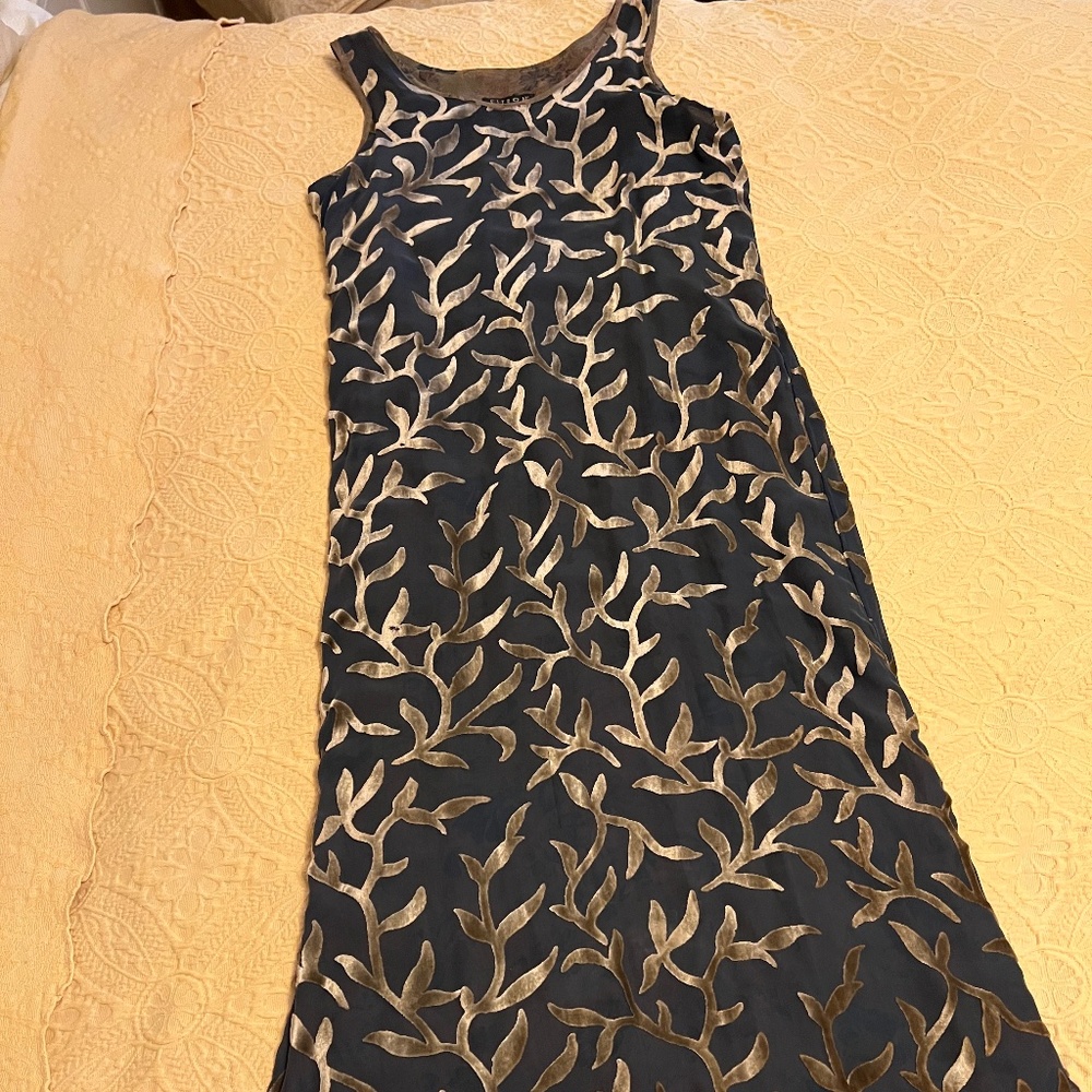 Citron (SantaMonica) Silk Velvet Burnout Dress. Size L